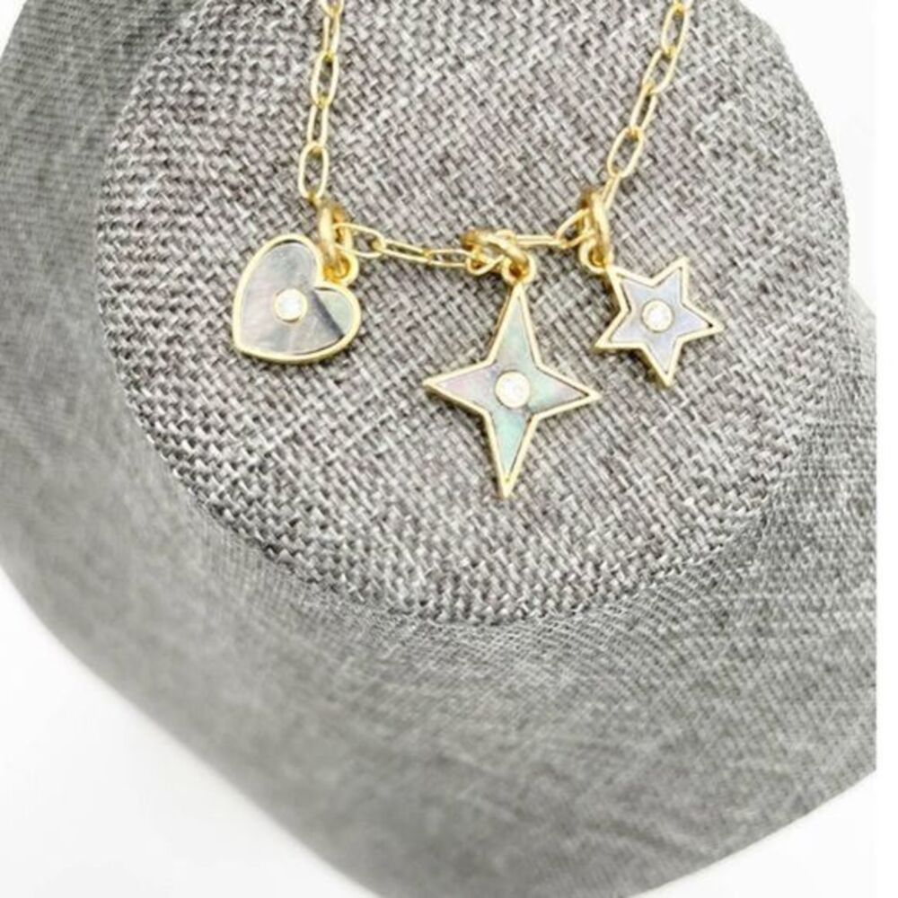 Luna Norte gold tone mother of pearl necklace set